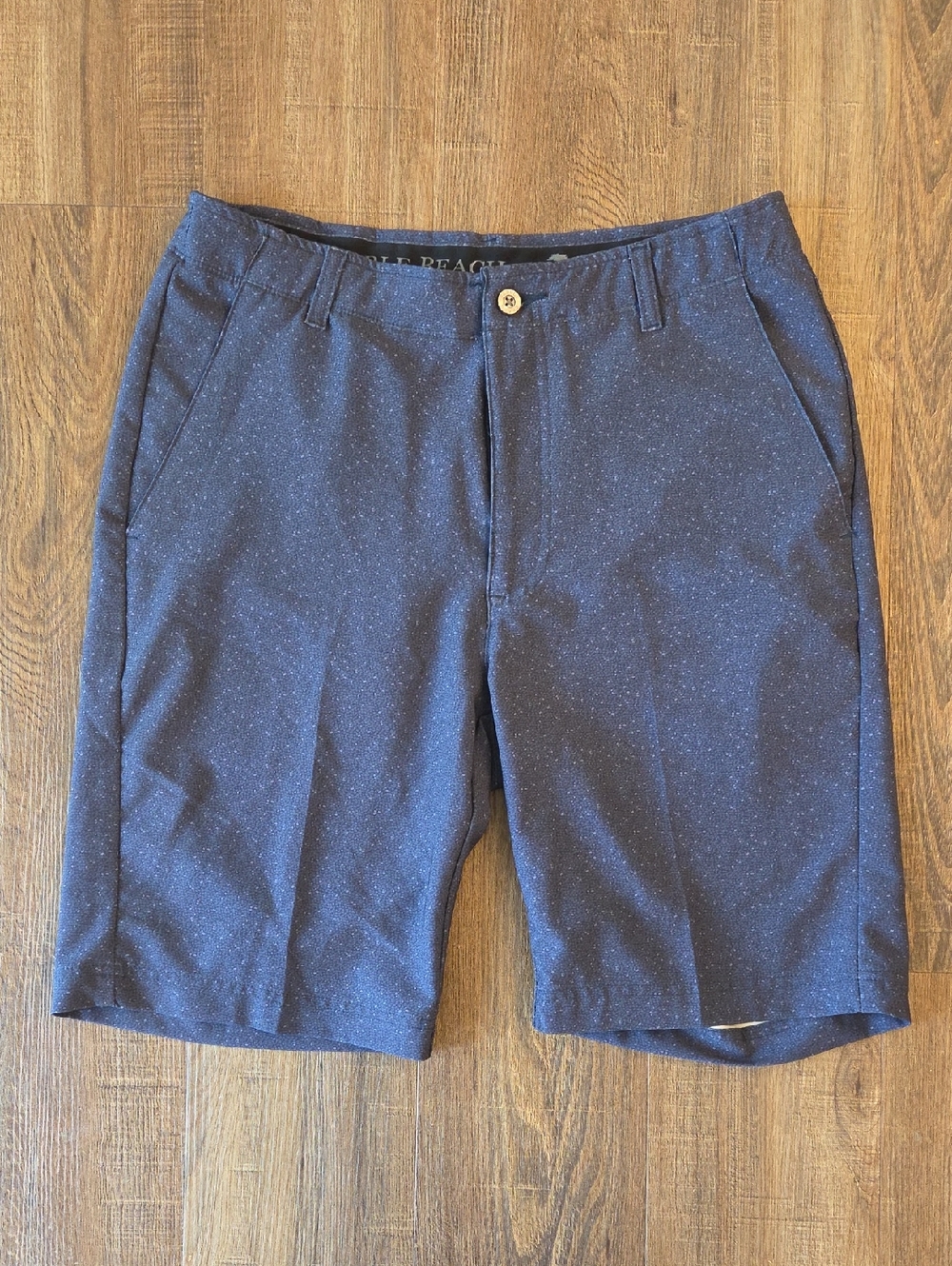 Pebble Beach Men's Navy Speckled Performance Golf Shorts  Size 32